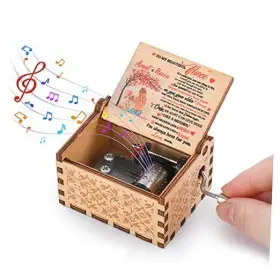 MZYYH1 FONTURE Wood Music Box Wooden Crank Musical Auntie