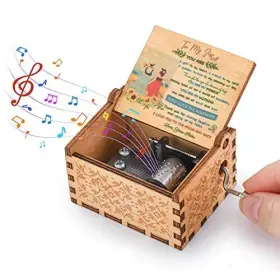 MZYYH21 FONTURE Wood Music Box Wooden Crank Musical Melody