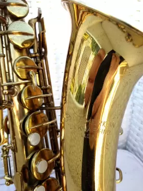 149828 PAN AMERICAN Vint Alto Sax Rig Goldentone Mpc