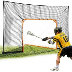 Vevor B0gr43jncm Hockey And Lacrosse Goal Backstop 12x9 Ft Net Extended Coverage