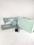 Vintage Singer 327k Turquoise Blue Sewing Machine W/case & Pedal Great Britain. Fixed Price $229.99.