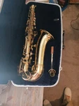 Conn Alto Saxophone Eb Brass Gold Lacquered Finish W/ Case M1430. Fixed Price $300.00.