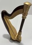 Realistic 8" Harp Miniature Musical Instrument Figurine, By Broadway Gifts. Fixed Price $12.99.