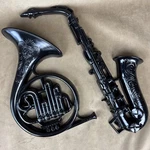 Vintage Syroco 1978 #7562 Hanging Wall Art Music Saxophone &french Horn Set Of 2. Fixed Price $39.99.