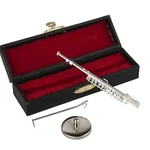 Dselvgvu Miniature Flute With Stand And Case Brass Mini Musical Instrument Fl.... Fixed Price $19.62.