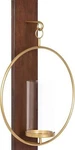 (set Of 2) Uniek Maxfield Wall Sconce In Walnut And Gold Finish.. Fixed Price $80.00.