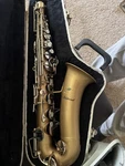 Buescher Aristocrat Alto Saxophone Eb Brass Gold Matte Finish W/ Hard Case. Fixed Price $200.00.
