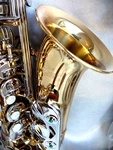 Antigua 2150 "vosi" Gold/silver Alto Sax W/orig. Case & Yamaha 4c Mpc.- Awesome!. Fixed Price $525.00.