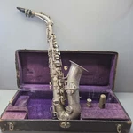 Vtg Martin Low Pitch Alto Saxophone Silver Plate Case Eckhart Indiana Handcraft. Fixed Price $303.87.