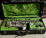 Vintage Frank Holton & Co. Elkhorn Eb Silver 1920s Saxophone Instrument W/ Case. Fixed Price $429.99.