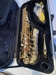 Buescher Alto Saxophone Eb Brass Gold Lacquered Finish W/ Case. Fixed Price $249.99.
