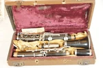 Vintage Jean Lambert Wood Clarinet Instrument Made In France With Carrying Case. Fixed Price $89.99.
