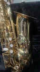 Buescher Bu4 Alto Saxophone Brass Gold Lacquered With Case Mouthpiece. Fixed Price $450.00.