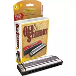 Hohner Old Standby Diatonic 10-hole Harmonica In Chrome With Case - Key Of F. Fixed Price $14.95.