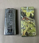 Vintage M. Hohner Echo Harp Harmonica Bell Metal Reeds Silver Germany. Fixed Price $53.99.