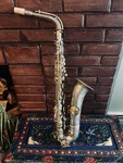 Vintage C.g. Conn C Melody Saxophone Silver Plate Gold Wash Bell Engraved. Fixed Price $449.00.