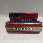 Vintage 1940's Hohner Echo Elite Harmonica Key Of A & D Art Deco W/original Box. Fixed Price $50.00.
