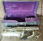 Very Nice 1923 Buescher True Tone Saxophone Elkhart Silver Plate Low Pitch &case. Fixed Price $750.00.
