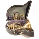 Vintage 1930's C.g. Conn "naked Lady" 4e Piston Mellophone W/ Mouthpiece & Case. Fixed Price $1139.99.