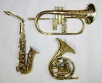 3 Vtg 1978 Syroco Musical Instruments Wall Hanging Plastic Metallic Gold #7562. Fixed Price $44.00.