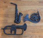 Vintage Syroco 1978 #7562 Hanging Wall Art Music Saxophone &french Horn Trumpet. Fixed Price $69.95.