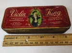 Antique Violin King Tremolo Harmonica Tin F.a. Bohm Germany Red Litho Box C.1925. Fixed Price $29.99.