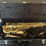 Selmer Alto Saxophone, Gold Finish, Includes Hard Case. Fixed Price $3100.00.