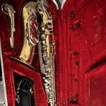 Armstrong Alto Saxophone Brass Gold Lacquered W/ Case, Mouthpiece, Strap, Reeds. Fixed Price $300.00.